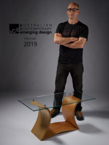 ACe Australian Contemporary emerging artist award 2019: Plane Waveform TasOak Coffee Table (small)
