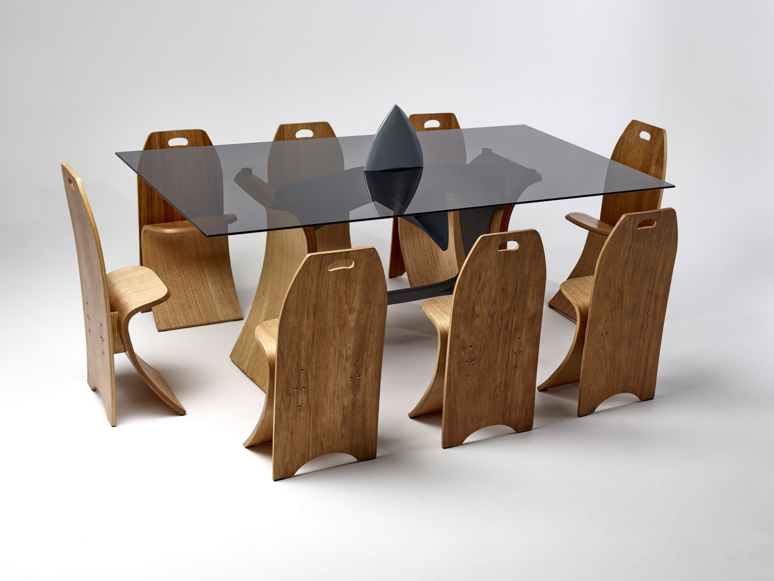 8-seater Waveform Shark Table with Lip Service Dining Chairs Dining Setting