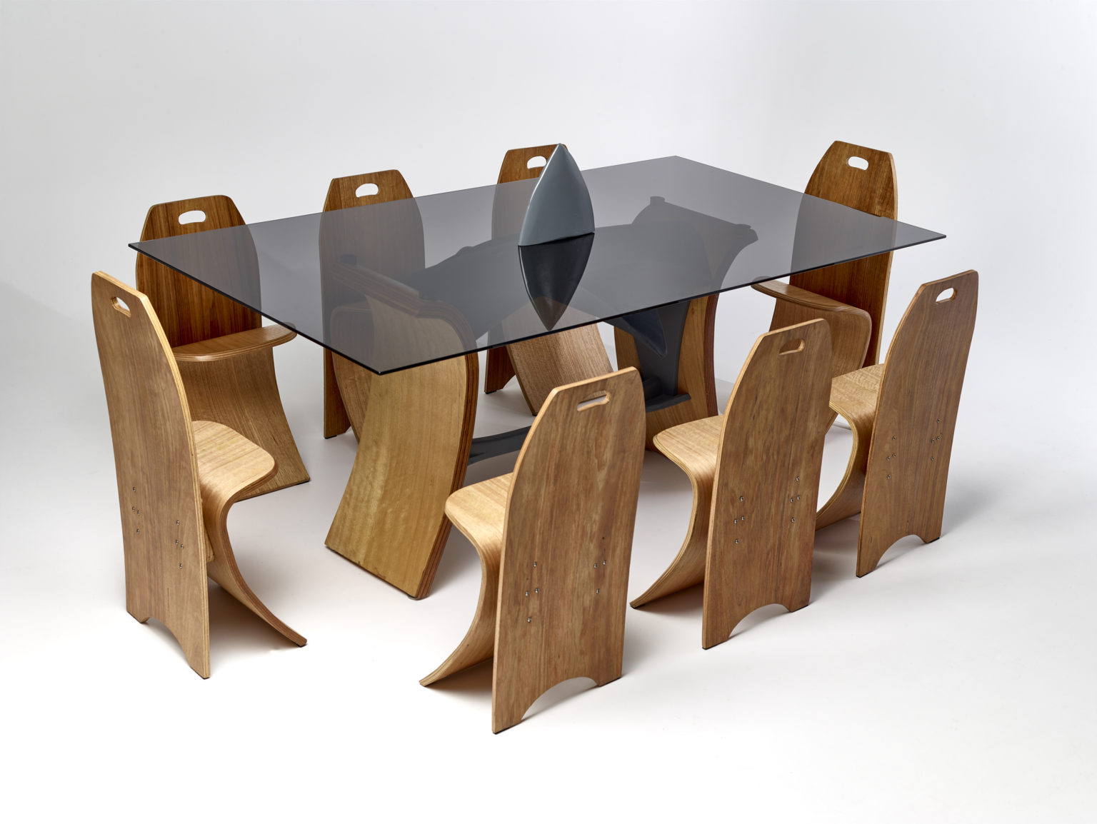 8-seater Waveform Shark Table with Lip Service Dining Chairs Dining Setting