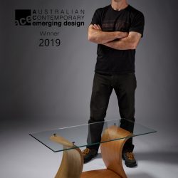 ACe Australian Contemporary emerging artist award 2019: Plane Waveform TasOak Coffee Table (small)